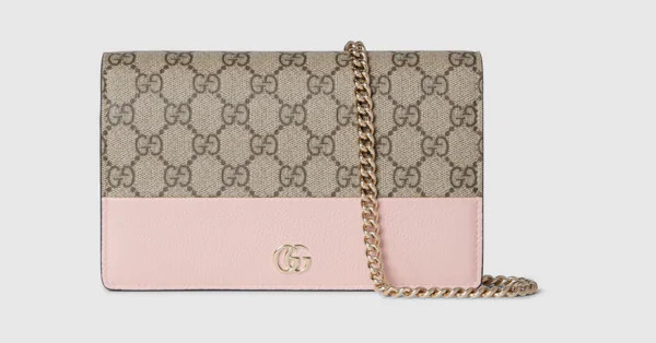 Gucci - Bi-color GG Marmont wallet on chain | Gucci (US)