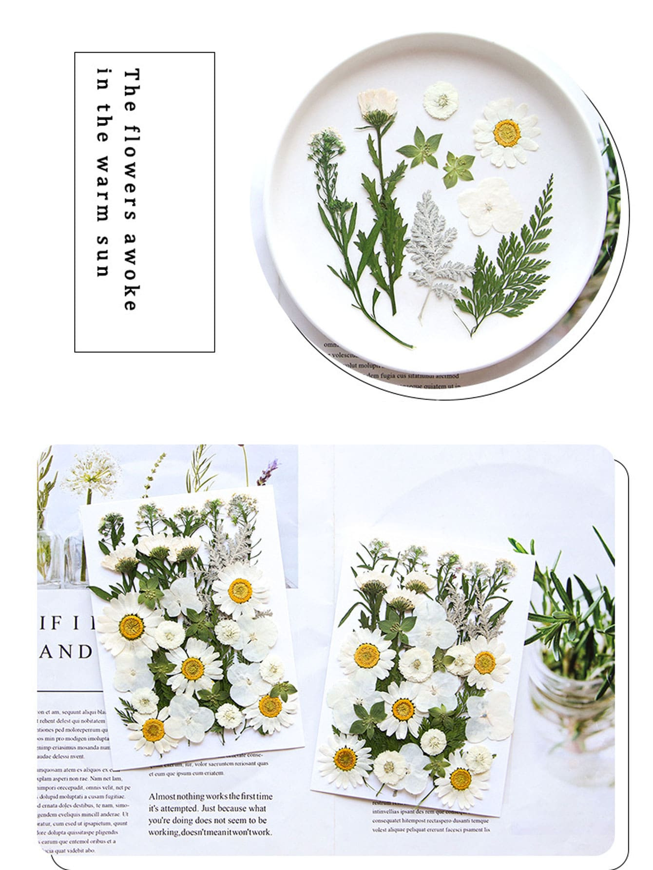 35-42pcs Dried Pressed Flowers For Resin, Real Pressed Flowers Dry Leaves Bulk Natural Herbs Kit ... | SHEIN