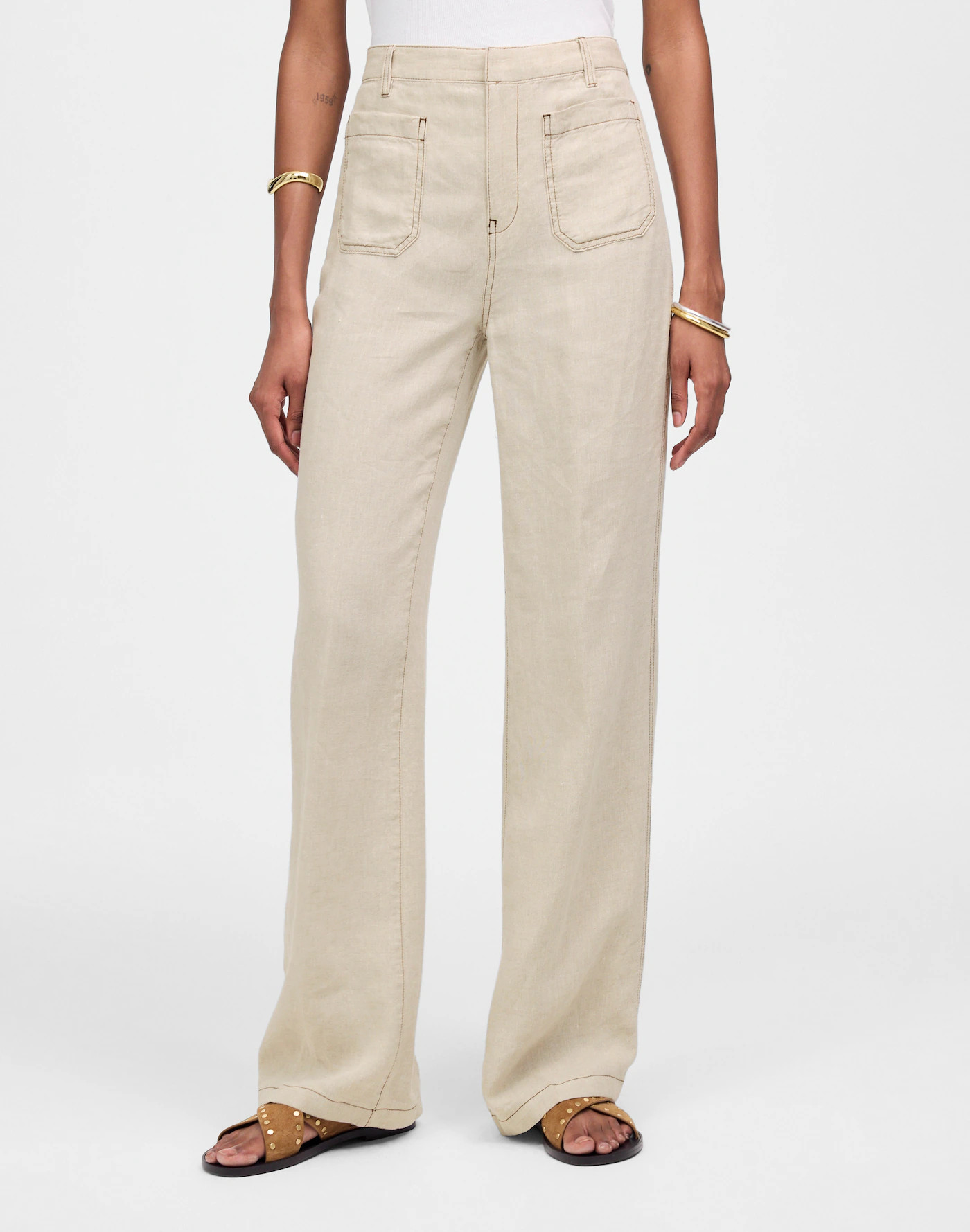 Patch Pocket Flare Pant in 100% Linen | Madewell | Madewell