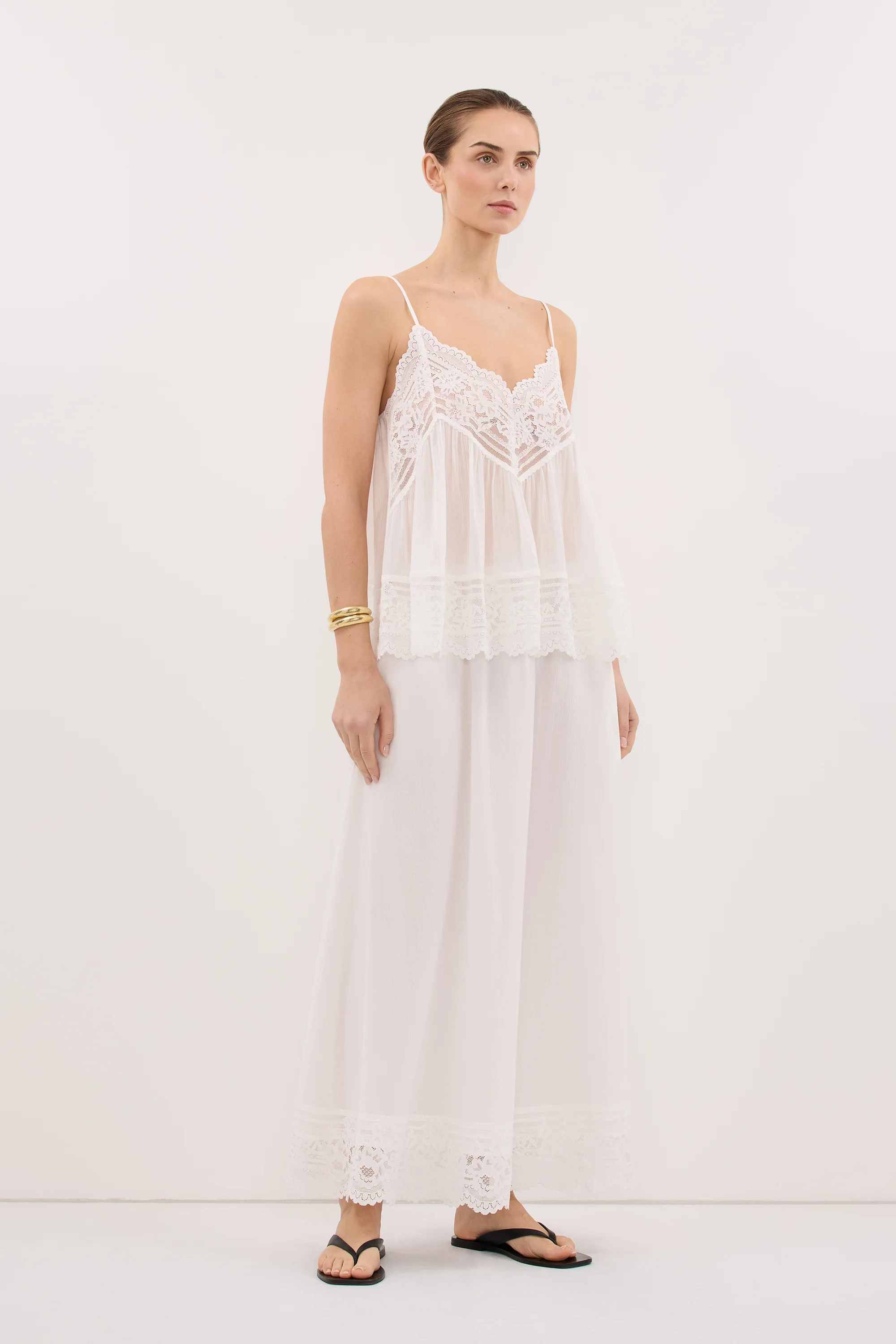 ELISA WHITE COTTON SHEER SKIRT | DISSH