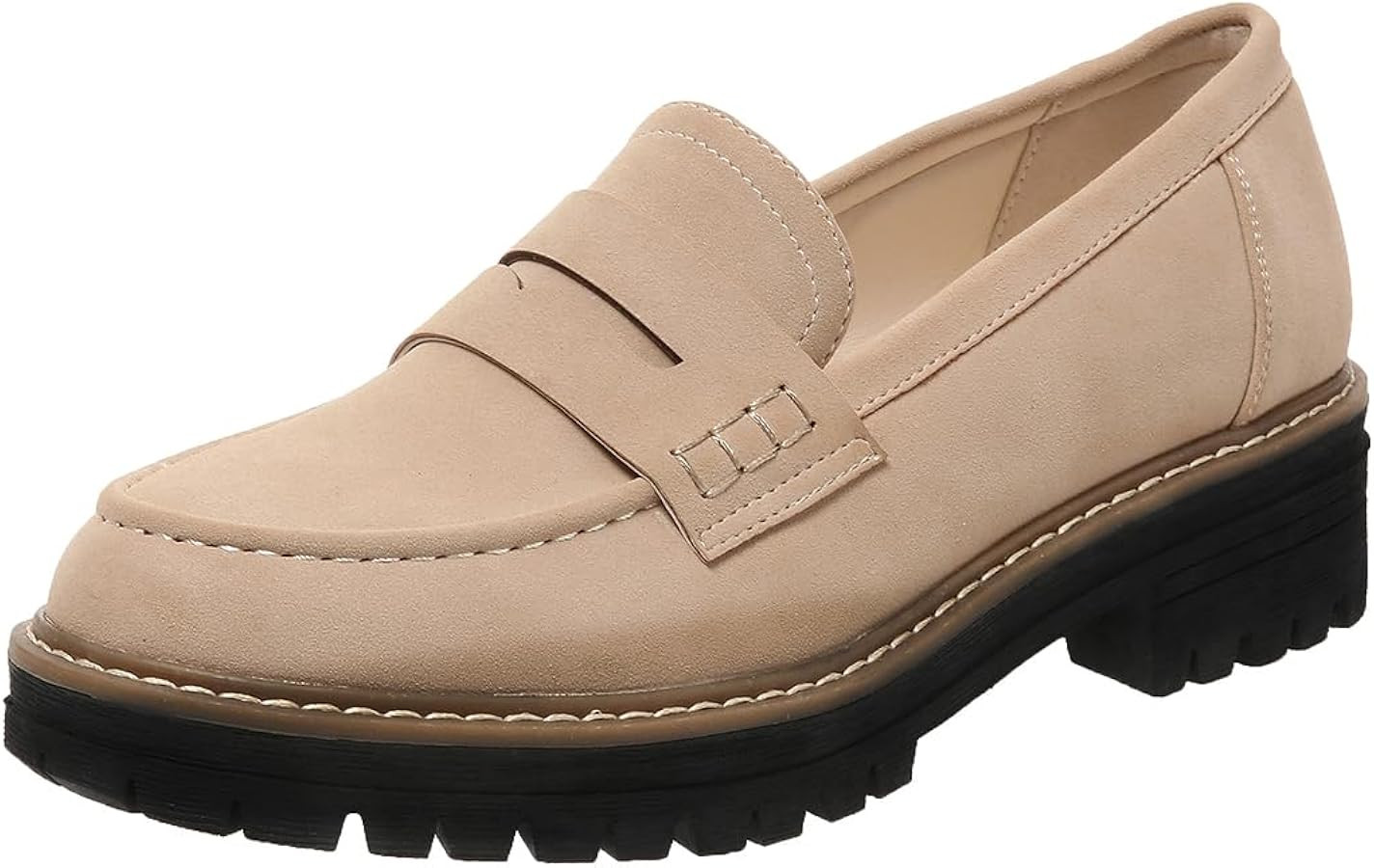Bandkos Womens Platform Penny Loafer Slip On-Suede Chunky Dress Loafers Casual Business Oxford fo... | Amazon (US)