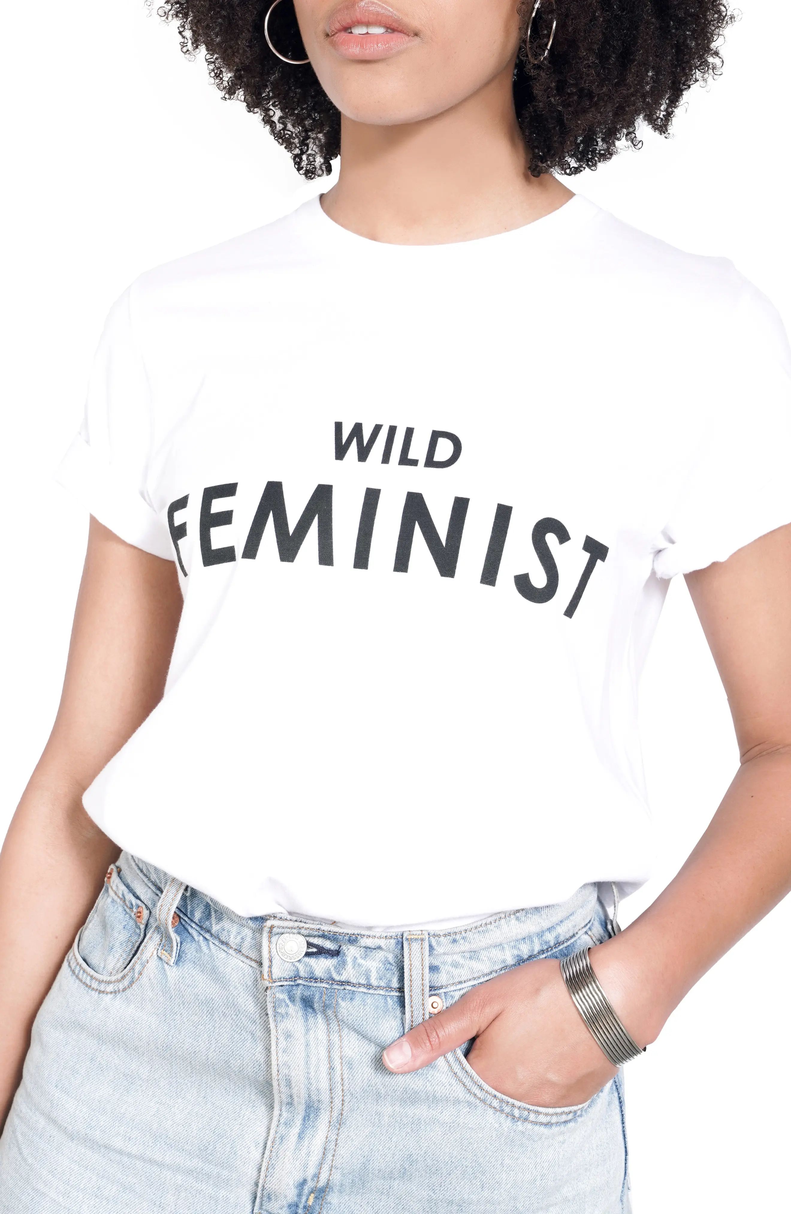 WILDFANG The Wild Feminist Graphic Tee, Size Small in White at Nordstrom | Nordstrom