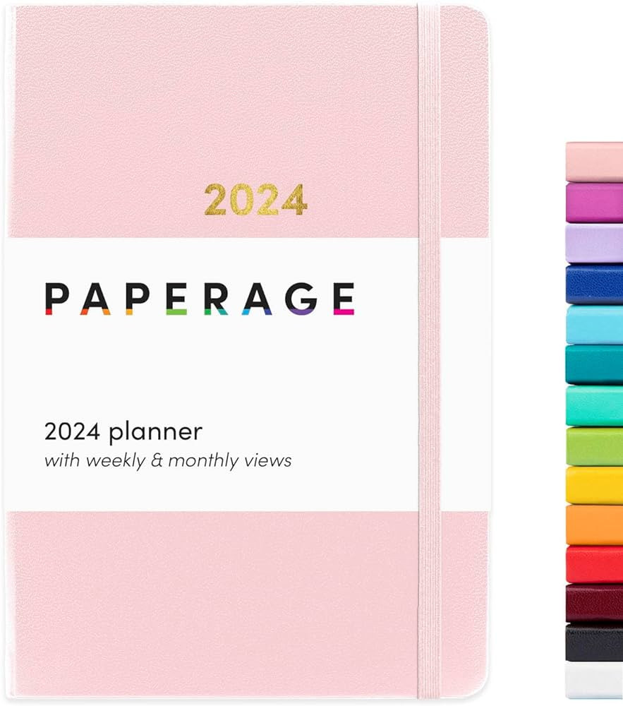 PAPERAGE 2024 Weekly & Monthly Hardcover Planner (Blush), 12 Month (January 2024 - December 2024)... | Amazon (US)
