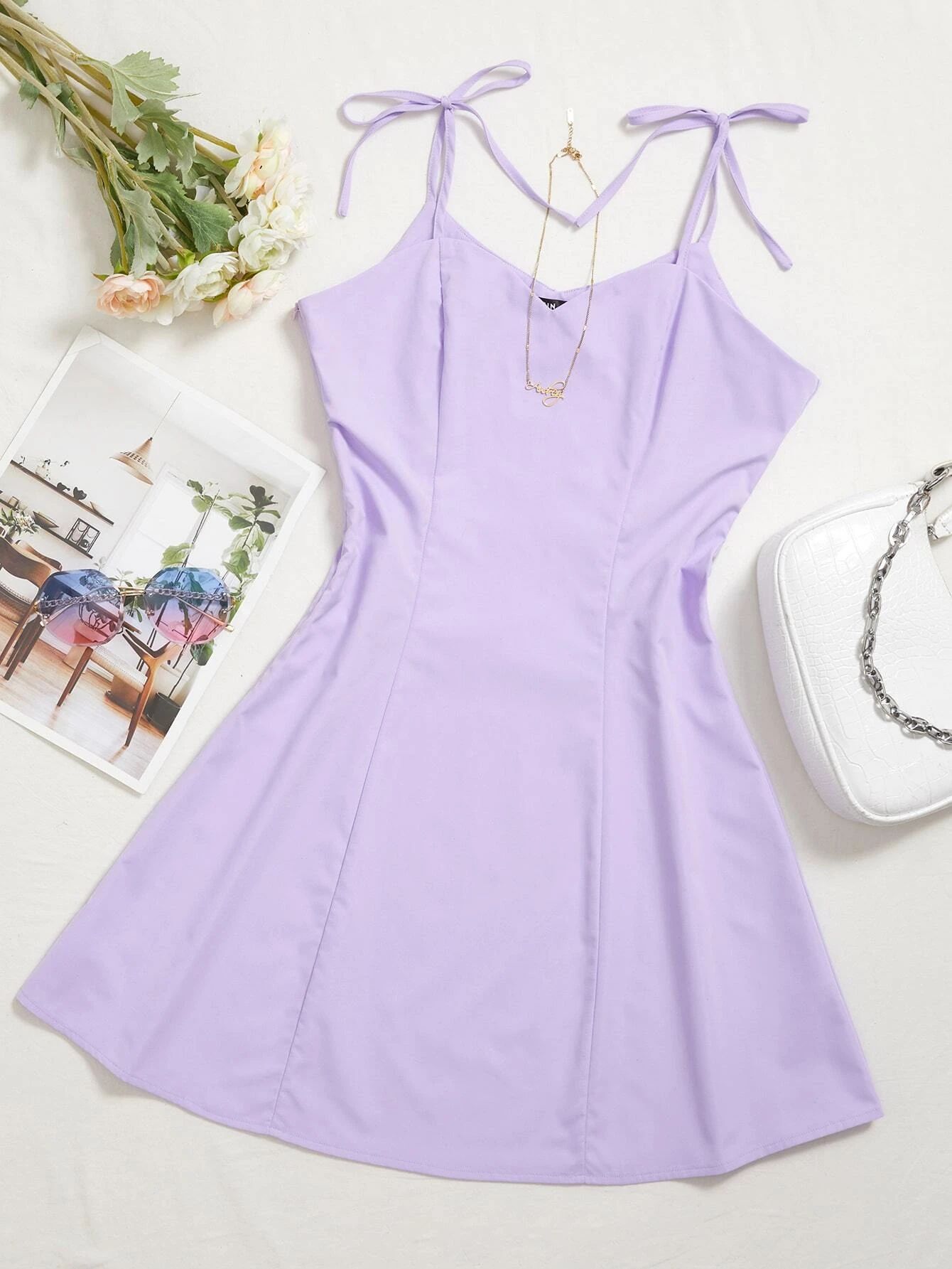 Tie Shoulder Cami Dress | SHEIN