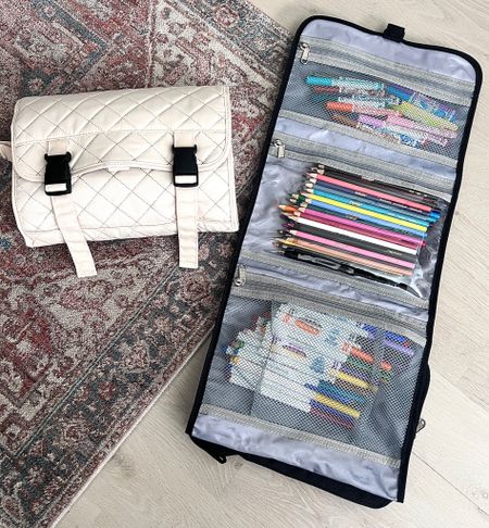 Kids travel pack. Perfect for plane rides, cruises and keeping busy. Use travel makeup bag turned kids art supplies holder. 

#LTKfamily #LTKkids #LTKstyletip