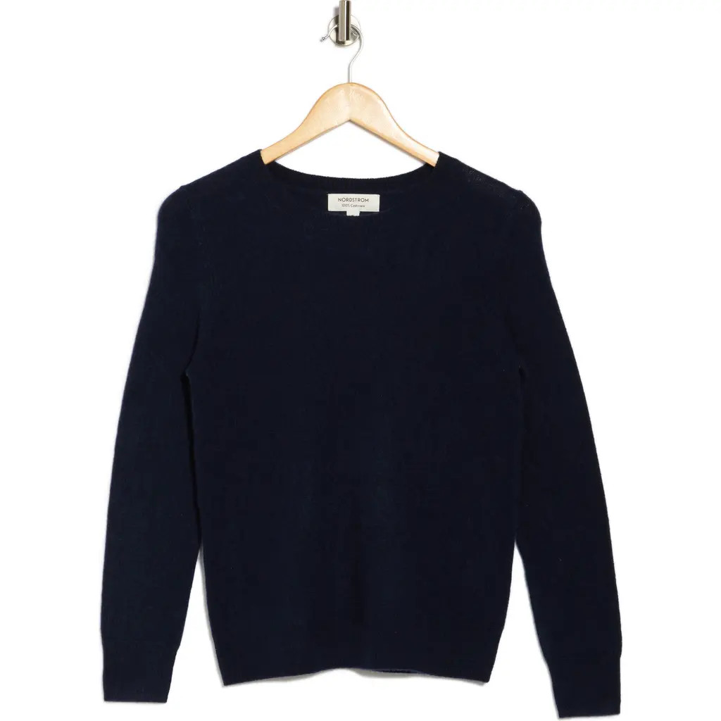 Nordstrom Crewneck Cashmere Sweater in Navy Night at Nordstrom Rack, Size Small | Nordstrom Rack