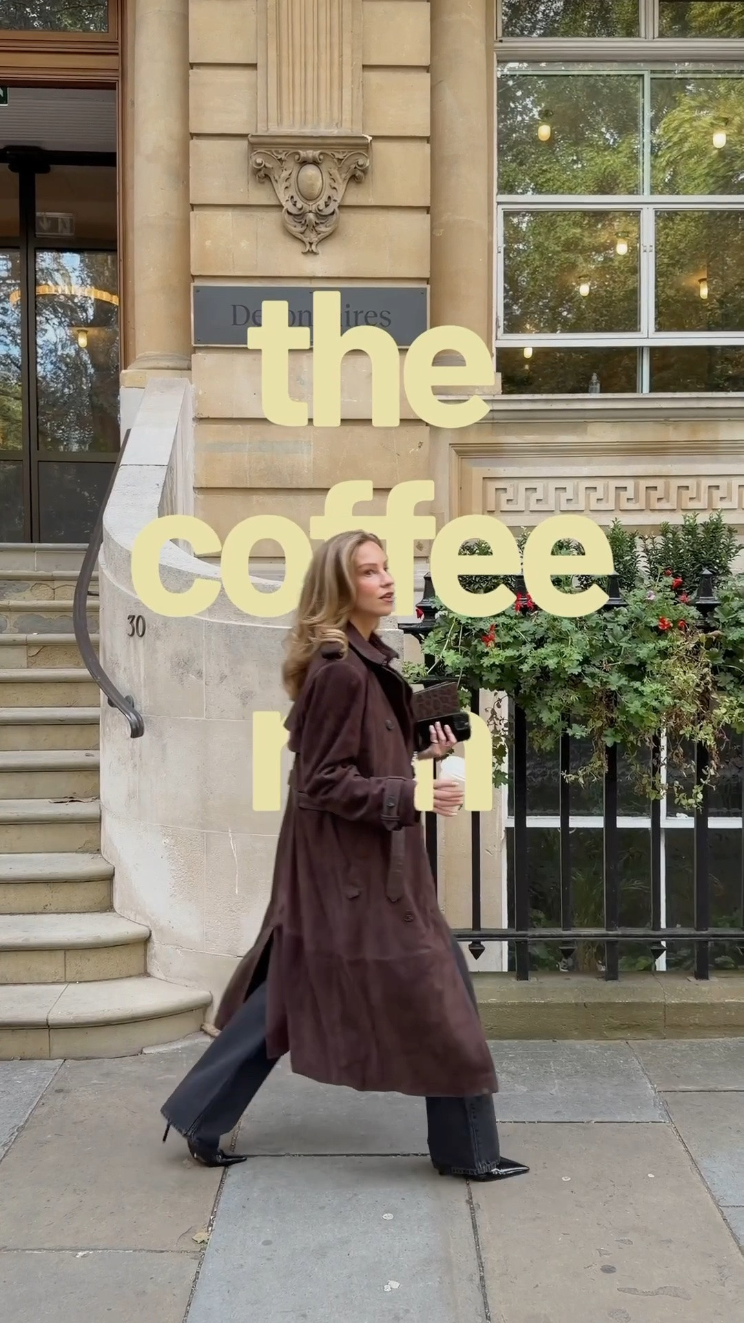 Suede trench, autumn outfit, bootleg jeans, slingbacks