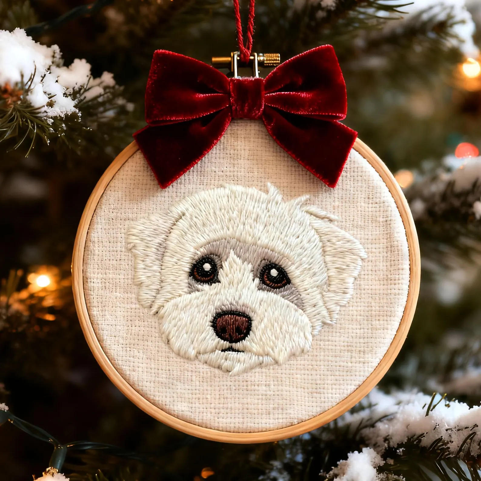Personalized Pet Ornament With Name, Custom Pet Embroidered Ornament, Dog Portrait Christmas Keep... | Etsy (Global)