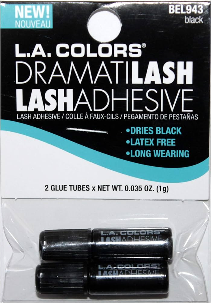 L.A. Colors (1) Pack DramatiLash Black Lash Adhesive - Dries Black, Latex Free, Long Wearing - 2p... | Amazon (US)
