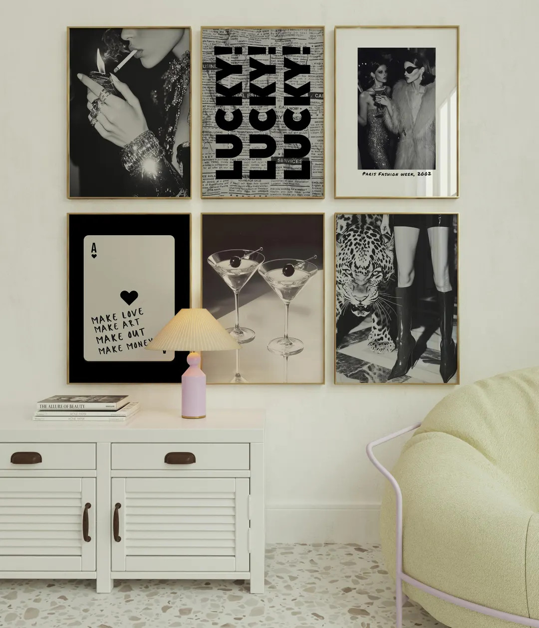 Gallery Girly Prints Black & White Fashion Wall Art 6 Prints Set Trendy Leopard Print Magazine Co... | Etsy (US)