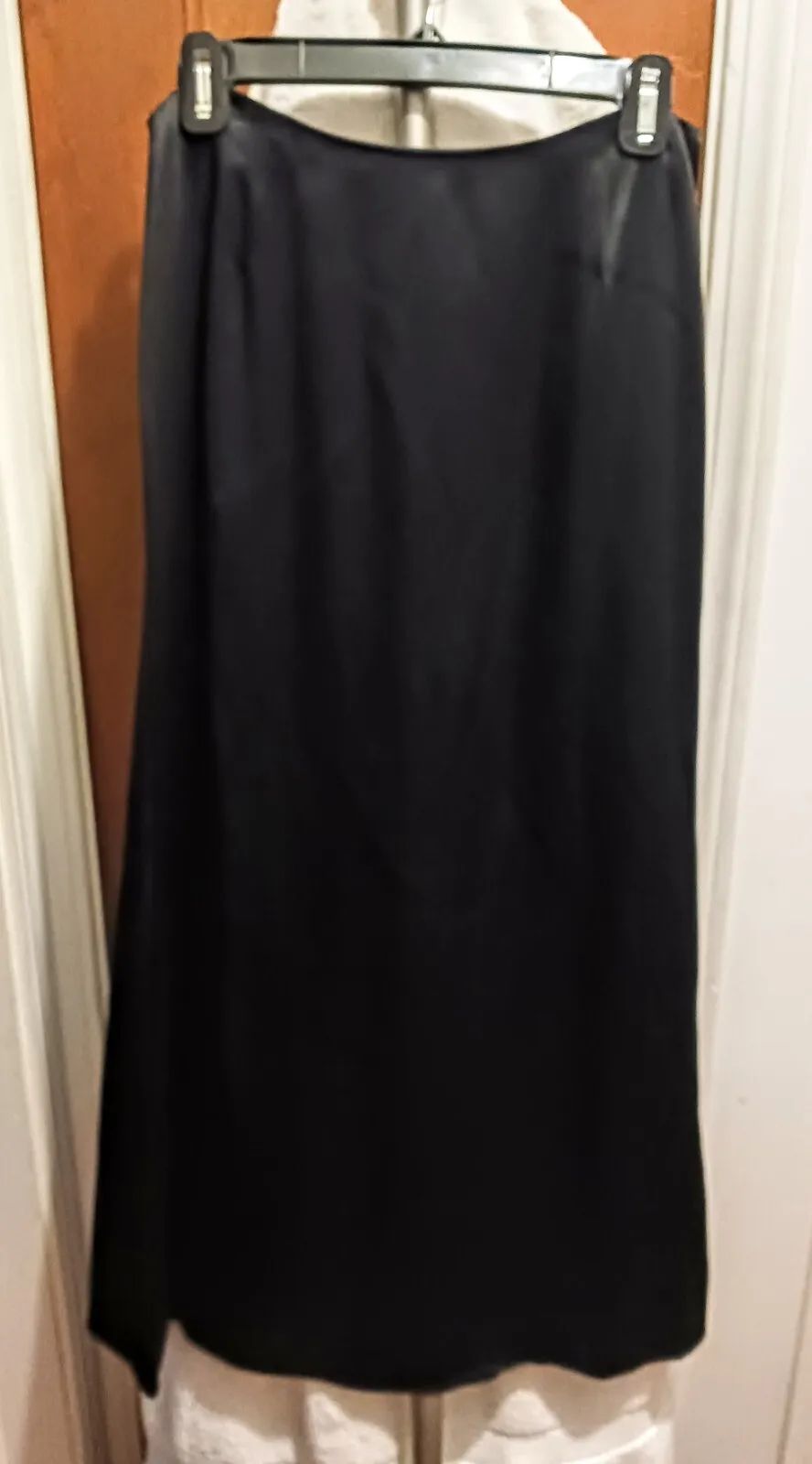 Ann Taylor Full Length Black Satin Look - A Line Skirt size 6 petite | eBay US