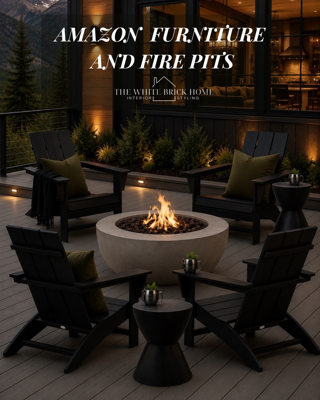 Designer patio style—without the designer price tag. ✨

This Amazon outdoor setup proves you don’t need custom furniture to create a luxury retreat. The oversized Adirondack chairs, modern concrete-look fire pit, and sleek black side tables come together for a cozy, elevated outdoor space that feels straight out of a mountain resort.
🖤🖤
Fire pit, fire pit Amazon, chairs, outdoor chairs, outdoor furniture, outdoor patio furniture, outdoor living, outdoor chair, porch furniture, rustic mountain home, home design, home decor , Amazon home, Amazon home decor, Amazon outdoor patio furniture. Adirondack chairs, Amazon home decor ideas, outdoor living, porch, patio, Amazon patio

#LTKSeasonal #LTKHome #LTKSaleAlert