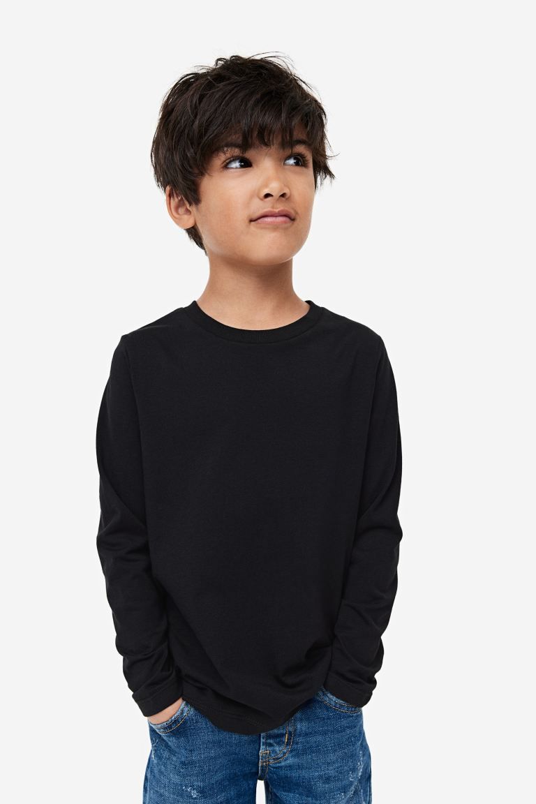 3-pack Jersey Shirts - Black/light gray melange - Kids | H&M US | H&M (US + CA)