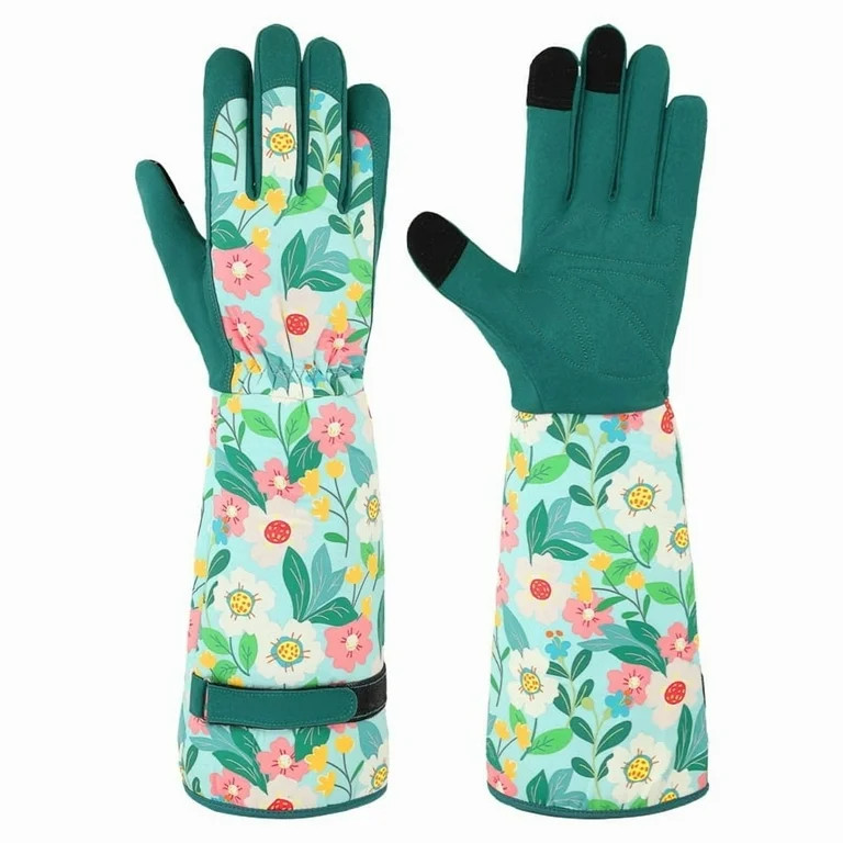 topjuju Gardening Gloves Women Floral, Rose Pruning Long Gardening Gloves with Forearm Protection... | Walmart (US)