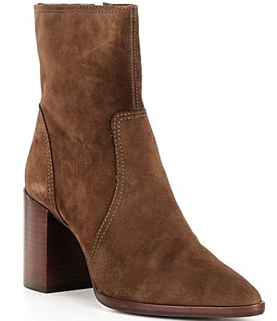 Gianni Bini Darnold Suede Block Heel Booties - 9.5 | Dillard's