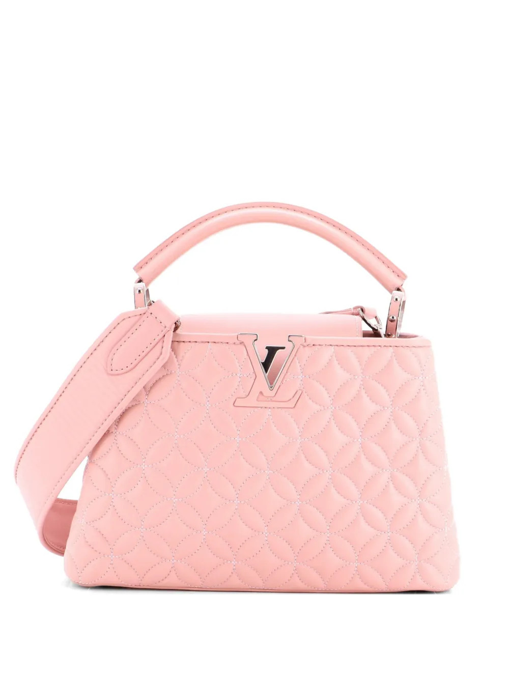 Louis Vuitton Pre-Owned Capucines Bag Monogram Flower Quilted Lambskin BB satchel - Pink | Farfetch Global