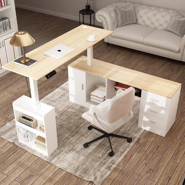 Bernarrdetta 63 W L-Shaped Lift Desk | Wayfair North America