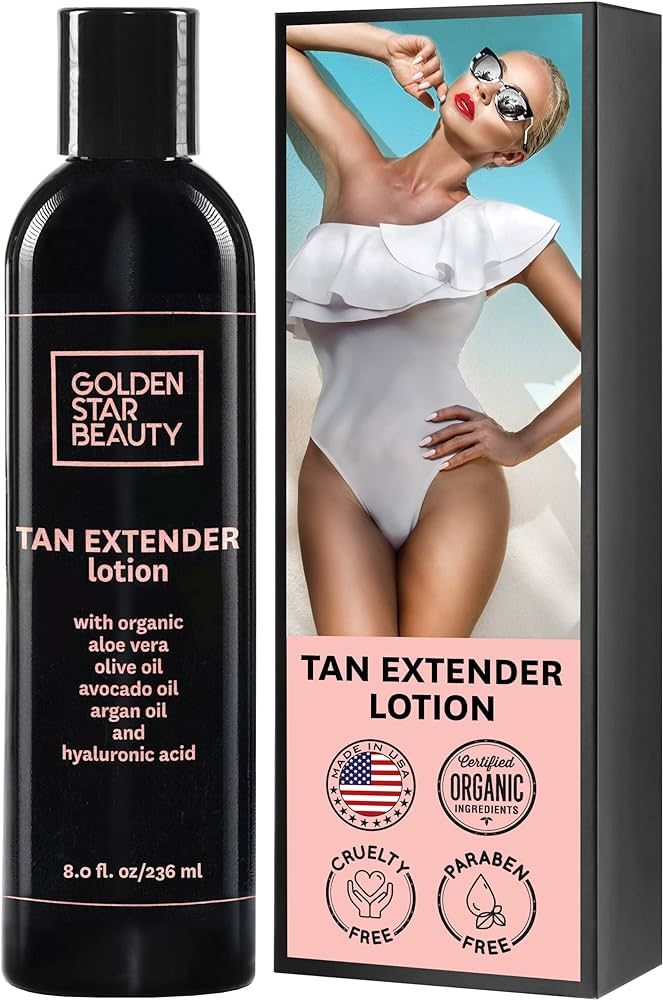 Tan Extender Daily Moisturizer - Best After Tanning Lotion w/Organic Oils and Hyaluronic Acid to ... | Amazon (US)