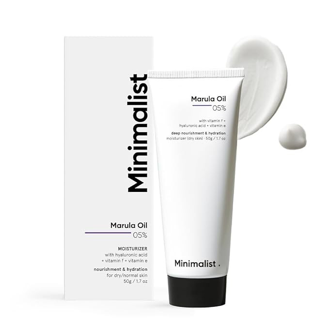 Minimalist Face Moisturizer for Dry Skin | Marula Oil 5% With Hyaluronic Acid For Deep Nourishmen... | Amazon (US)