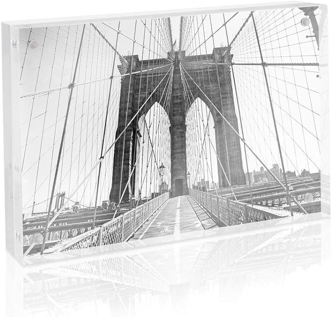 Isaac Jacobs Super Thick Acrylic Magnetic Block Frame, 4x6 Inches | Amazon (US)