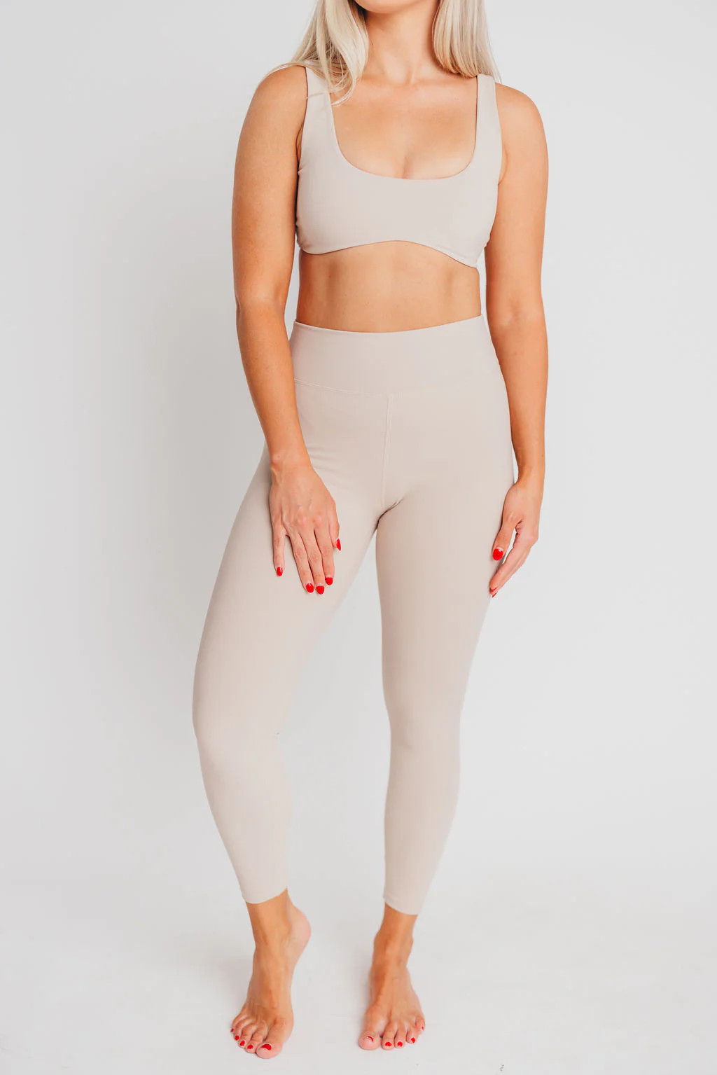 Worth the Label High-Waisted Brushed Legging in Ivory Grey | Worth Collective
