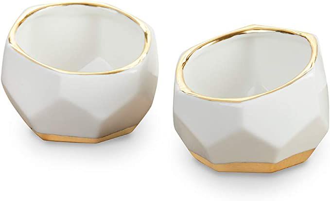 Kate Aspen 23216NA Geometric Ceramic Planters Decorative Bowls (Set of 2) Trinket Dish, Home, Roo... | Amazon (US)