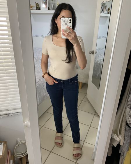 bodysuit: small (Mica) // strapless sticky bra: B (but I think A would fit better) // super skinny jeans: w 27 l 29 // watch: rose gold // sandals: 6.5

Summer outfit, spring outfit, casual outfit, petite, Amazon finds, Hollister pants, Michael Kors jewelry 

#LTKSeasonal #LTKstyletip #LTKfindsunder50
