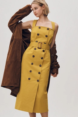 Mare Mare Belted Utility Midi Trench Dress | Anthropologie (US)