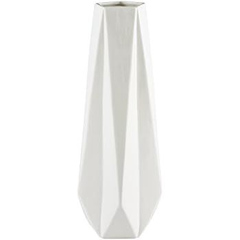 Rivet Modern Angled Stoneware Vase, 14.4"H, White | Amazon (US)