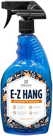 Roman’s E-Z Hang Peel & Stick Wallpaper Helper, Clear, Non-Staining, 32-OZ | Provides Slip and ... | Amazon (US)