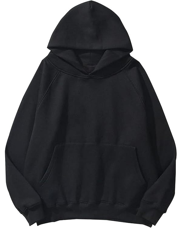 Lauweion Women Solid Basic Fleece Letter Loose Hoodie Sweatshirt Long Sleeve Kangaroo Pocket Drop... | Amazon (US)