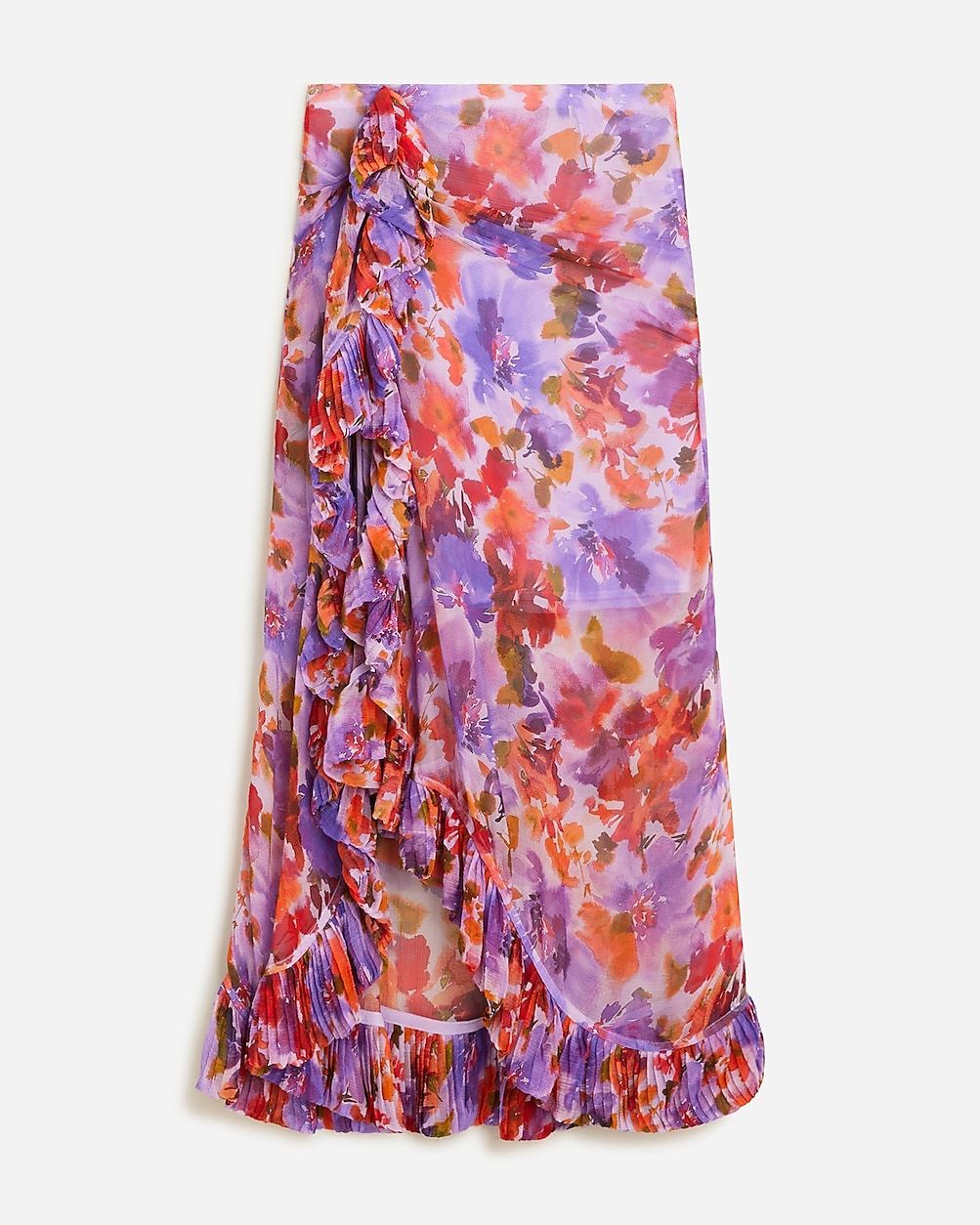 Collection chiffon ruffle skirt in floral | J.Crew US