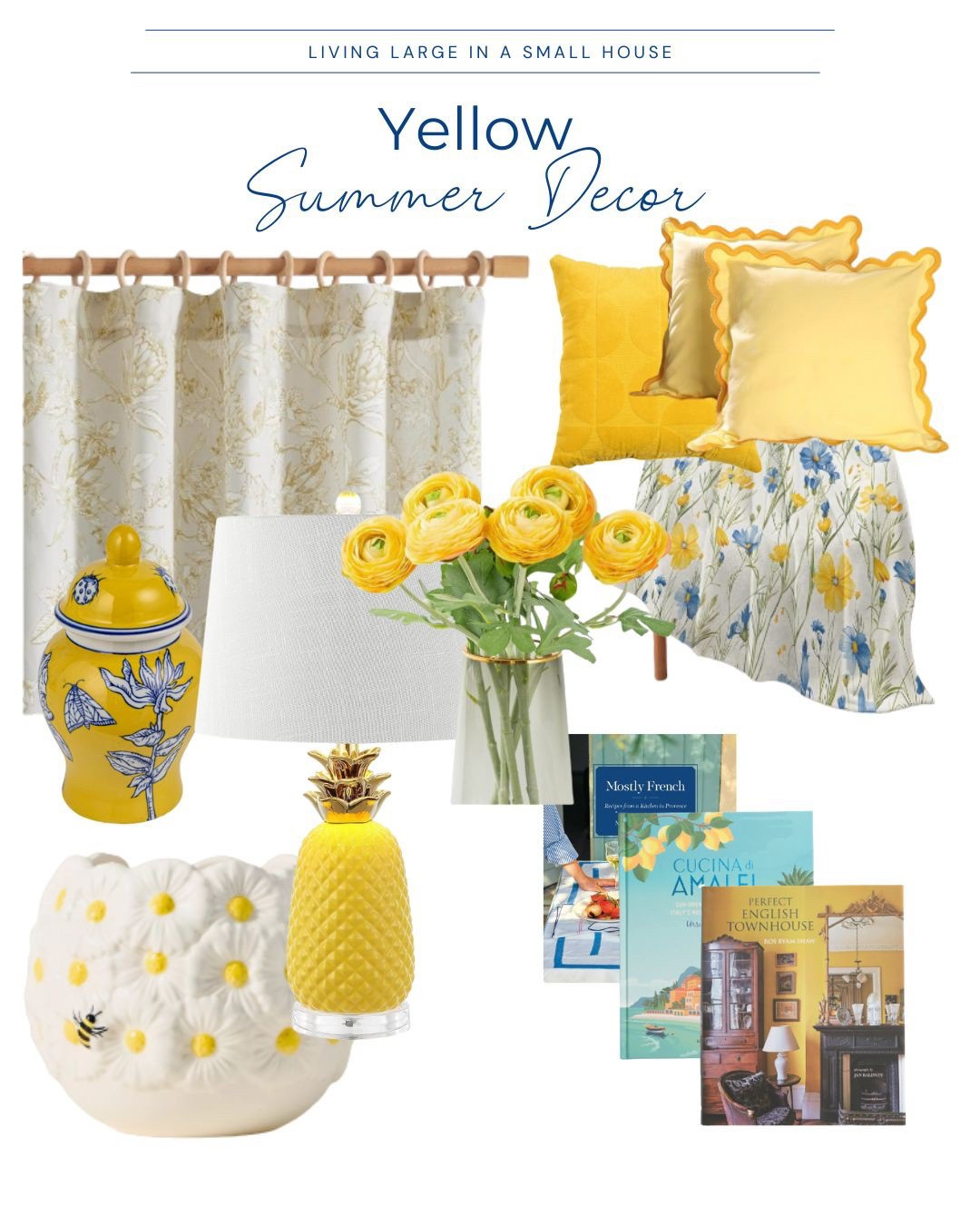 My home is decorated in primarily white and blue. For summer I’m adding pops of vibrant yellow to my decor  

#LTKSeasonal #LTKHome