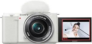 Sony Alpha ZV-E10 - APS-C Interchangeable Lens Mirrorless Vlog Camera Kit - White | Amazon (US)