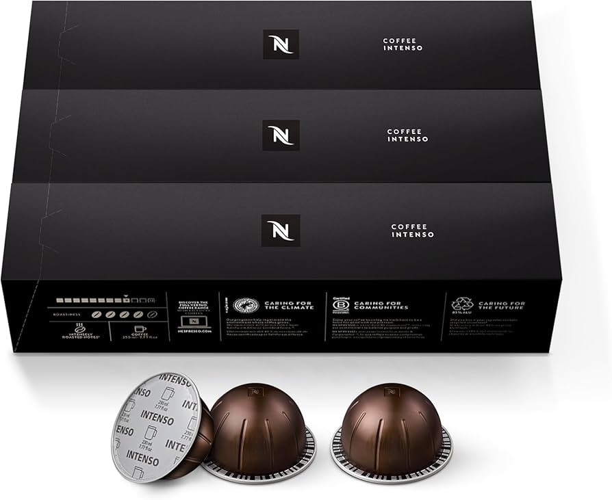 Nespresso Capsules Vertuo, Intenso, Dark Roast Coffee, 30-Count Coffee Pods, Brews 7.8oz. | Amazon (US)