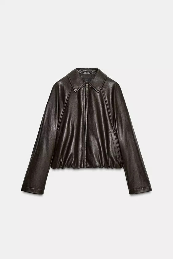 Faux leather bomber jacket  | Zara US
