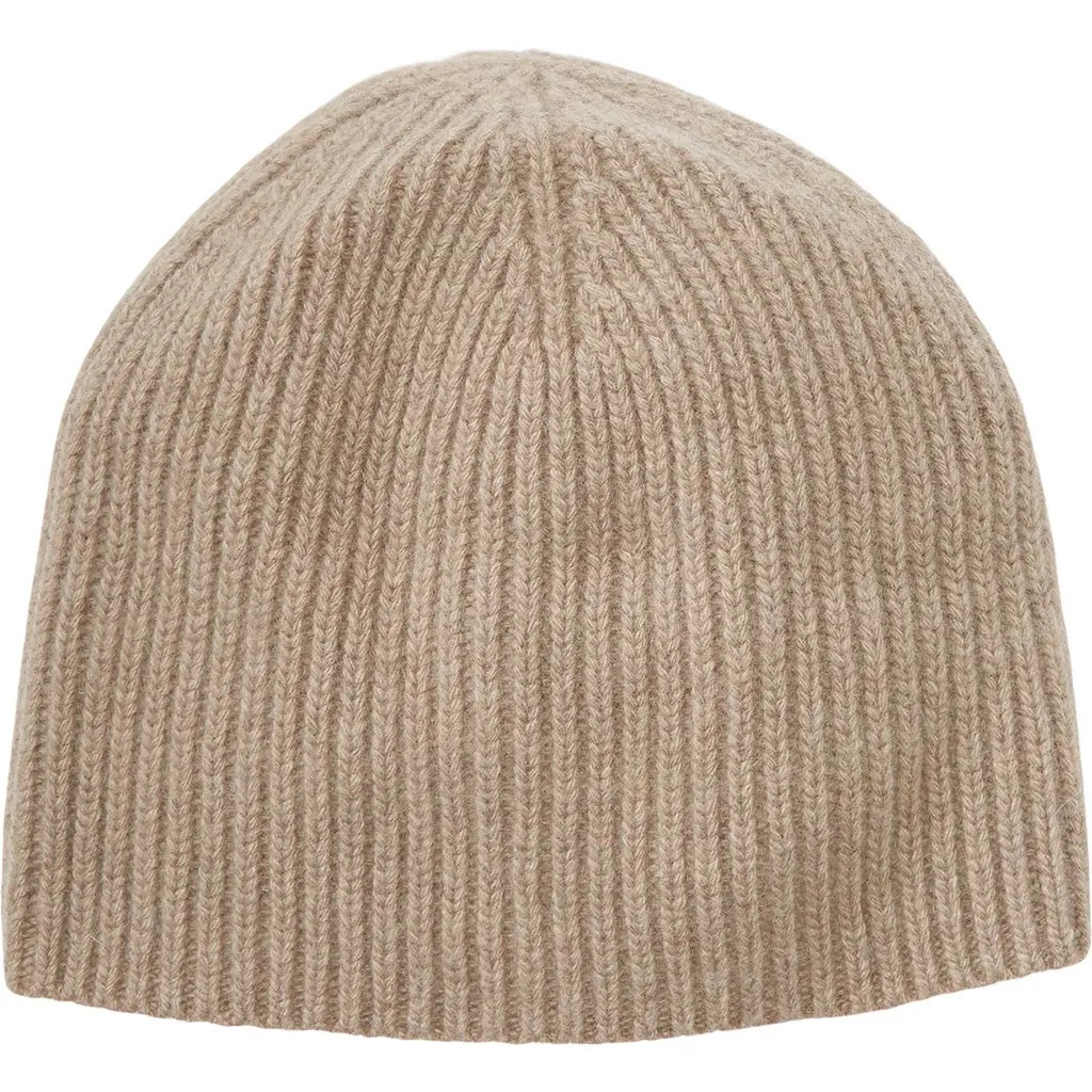 Portolano Cashmere Ribbed Beanie in Nile Brown at Nordstrom Rack | Nordstrom Rack