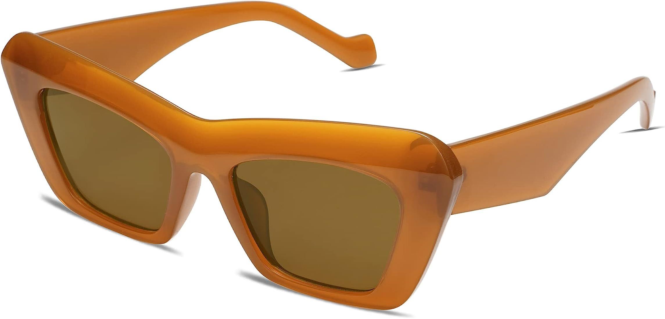 VANLINKER Vintage Oversized Square Cat Eye Sunglasses for Women Retro Cateye Thick Frame Trendy S... | Amazon (US)