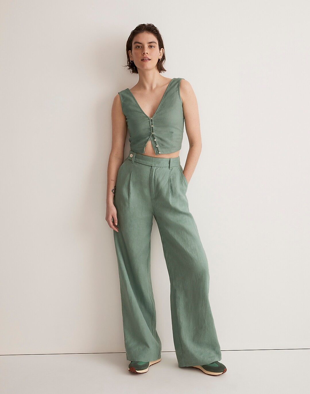 The Harlow Wide-Leg Pant in 100% Linen | Madewell