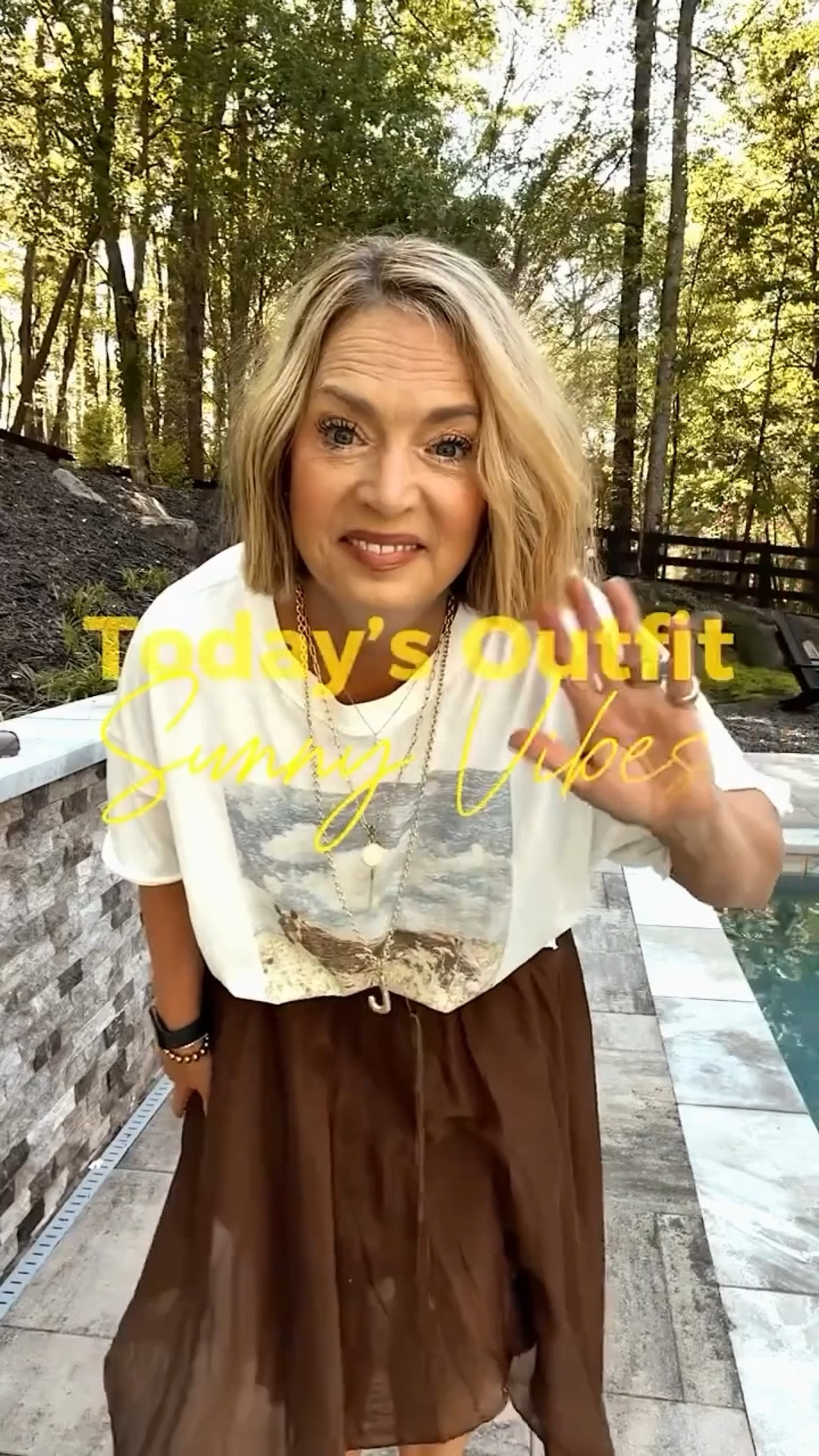 The easiest, breeziest outfit. I’ve worn this skirt 3X this week already. It’s so lightweight and fun. So many tops work with it, too. Comment BREEZY for the link to this look. 

#modernmidlifecool #ELEVATEDEVERYDAY #easyover50style #graphicteeover50 #coastslcoolstyle

Comment BREEZY below to receive a DM with the link to this post on my LTK ⬇ https://liketk.it/672Ur