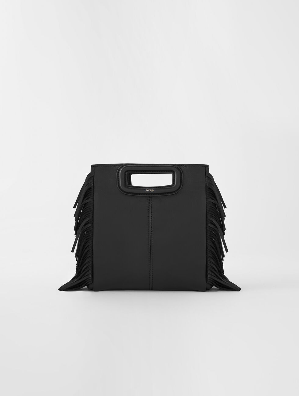 Smooth leather M bag with fringing | Maje US | Maje US