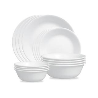 Corelle Winter Frost White 16-Piece Dinnerware Set (Service for 4) in White 1148417 - The Home De... | The Home Depot