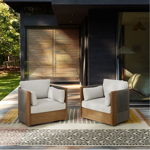 Porto Outdoor Swivel Chair | West Elm (US)
