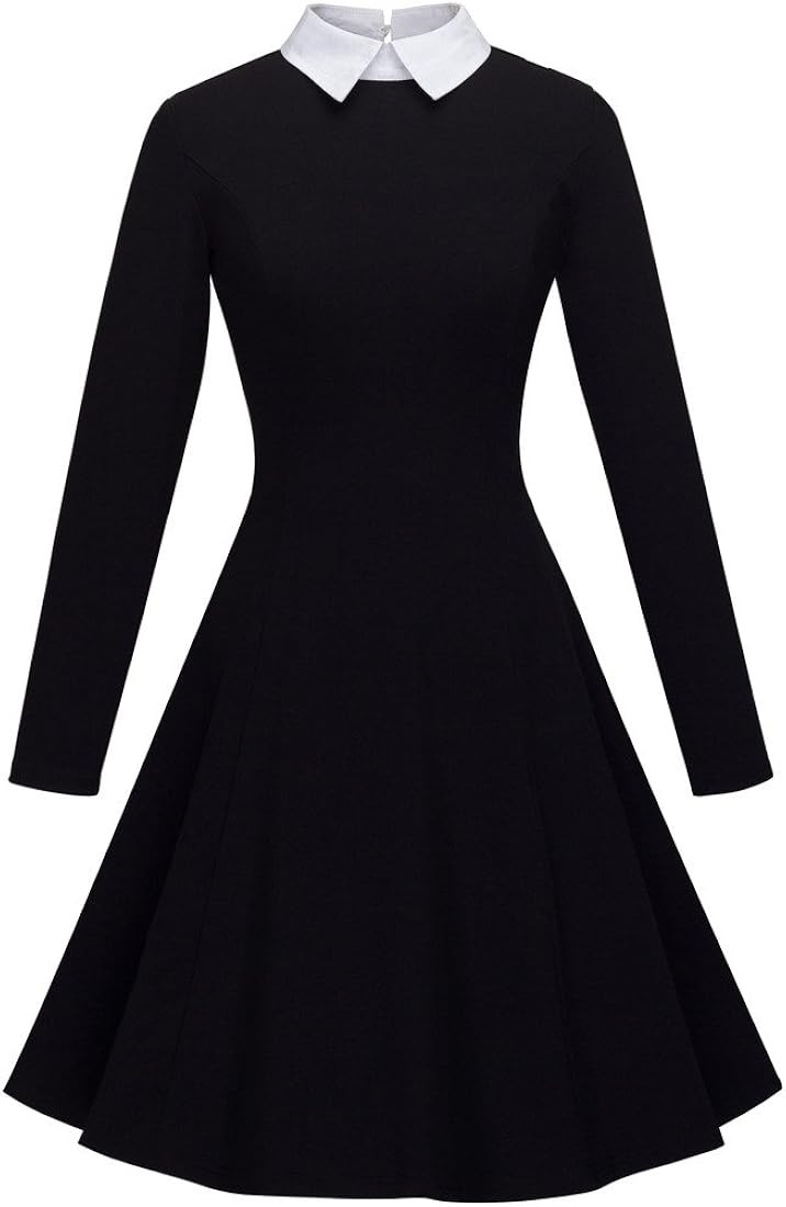 Women's Doll Collar Wear to Work Swing A-Line Party Casual Dress A016 | Amazon (US)