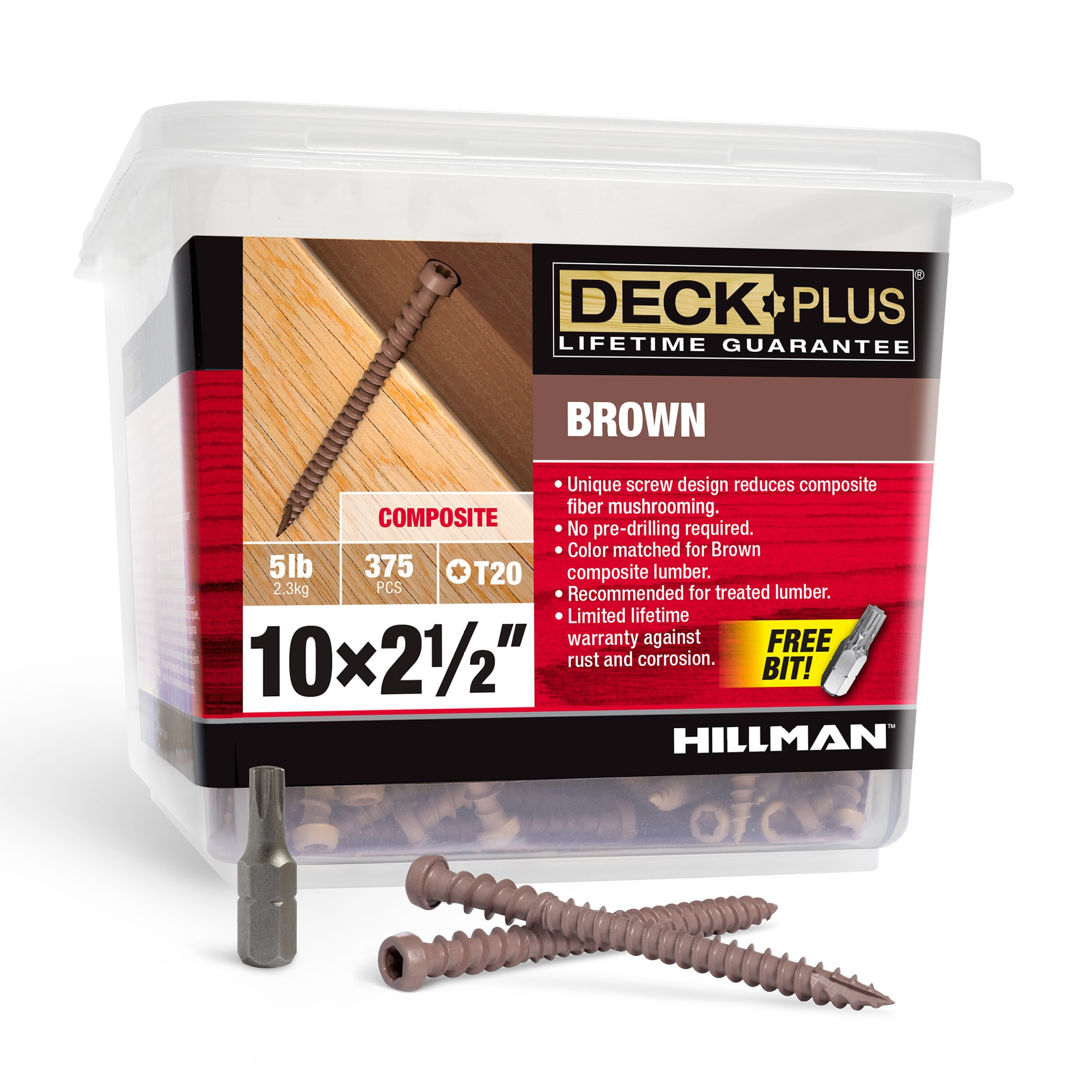 Deck Plus #10 x 2-1/2-in Composite Deck Screws (375-Per Box) | 48446 | Lowe's