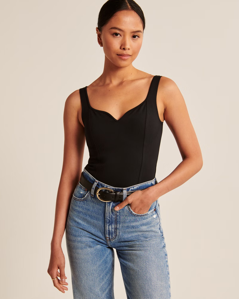 Women's Ponte Corset Sweetheart Bodysuit | Women's 25% Off Select Styles | Abercrombie.com | Abercrombie & Fitch (US)