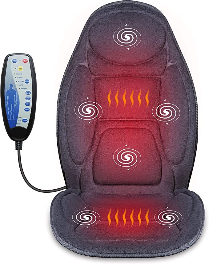 Snailax Vibration Massage Seat Cushion with Heat 6 Vibrating Motors and 2 Heat Levels, Back Massa... | Amazon (US)