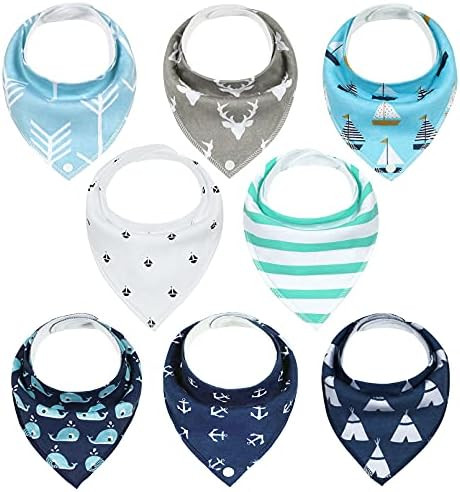 Baby Bibs 8 Pack Soft and Absorbent for Boys & Girls - Baby Bandana Drool Bibs by YOOFOSS | Amazon (US)