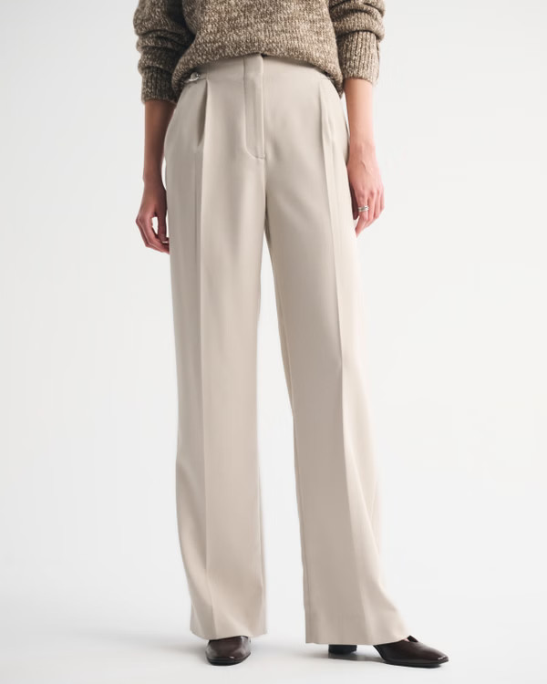 A&F Sloane Tailored Hardware Wide Leg Pant | Abercrombie & Fitch (US)