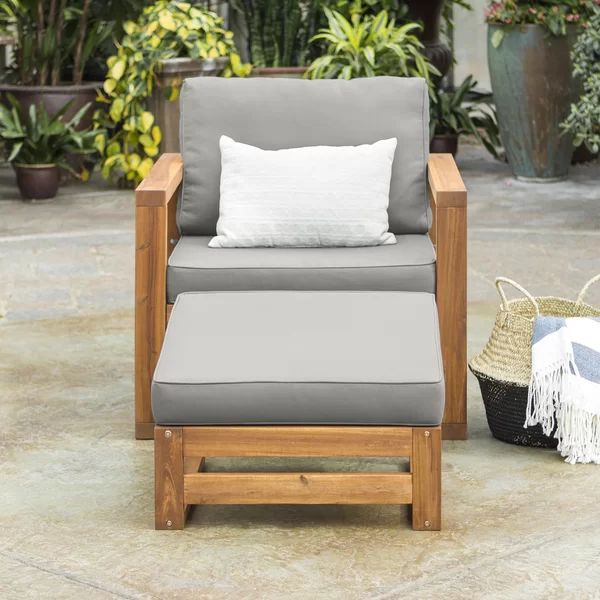 Norris Patio Chair with Cushion and Ottoman | Wayfair North America